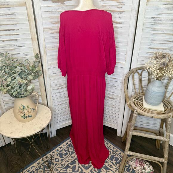 OLD NAVY NWT Women's PLUS XXL TALL Empire Waist Pink Tangiers Gauze Maxi Dress - Picture 4 of 13